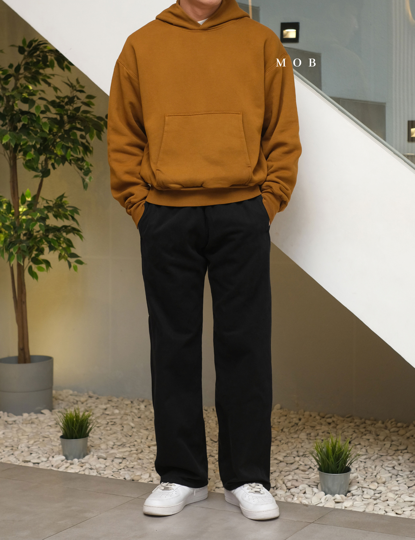 YZHOD01004 Yeezy x Gap Boxy Hoodie Gold Brown 