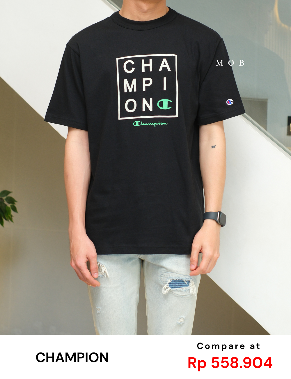CHMPSST2405A Box Logo SS Tee Black