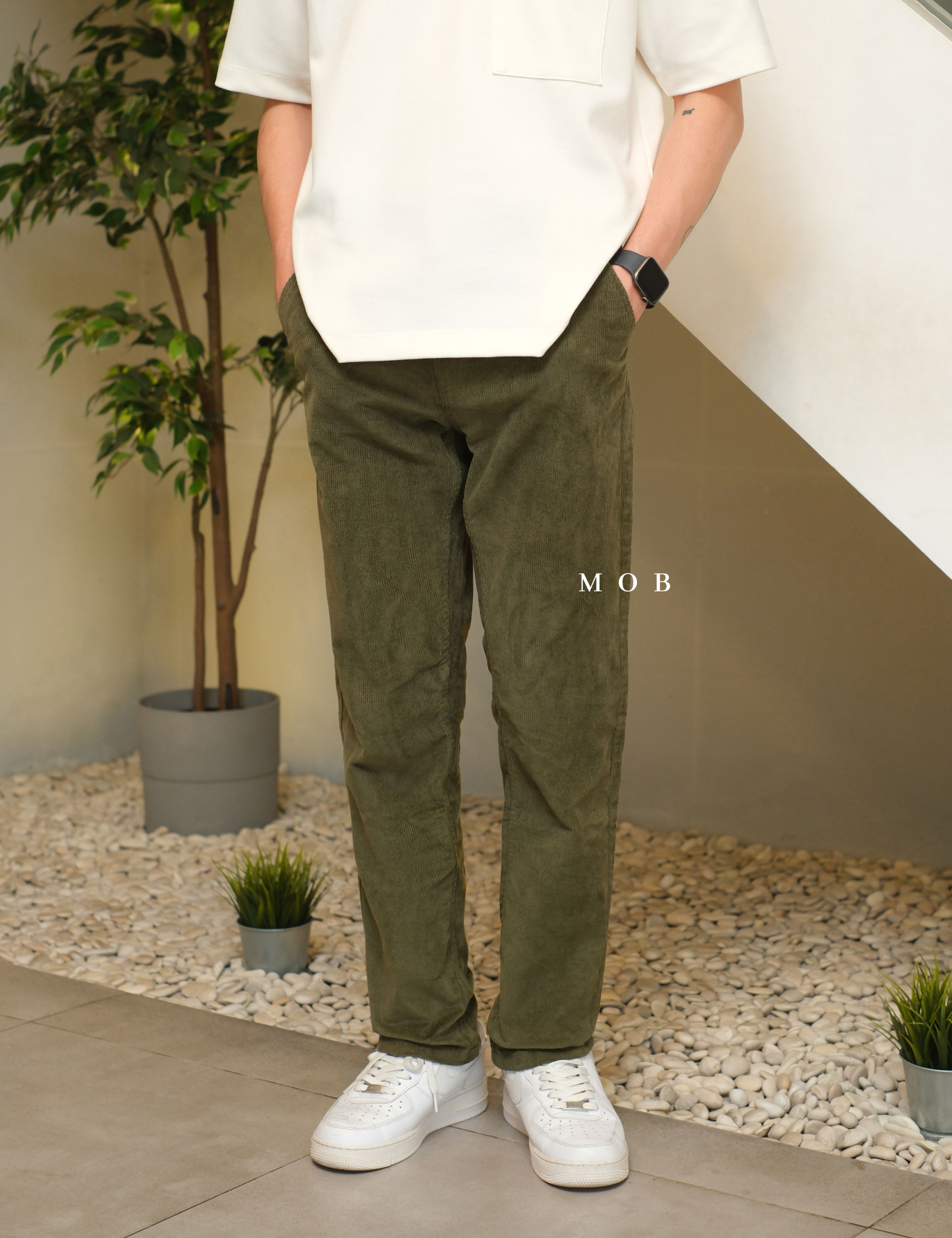 HMPT12001C Slim Corduroy Pants Olive