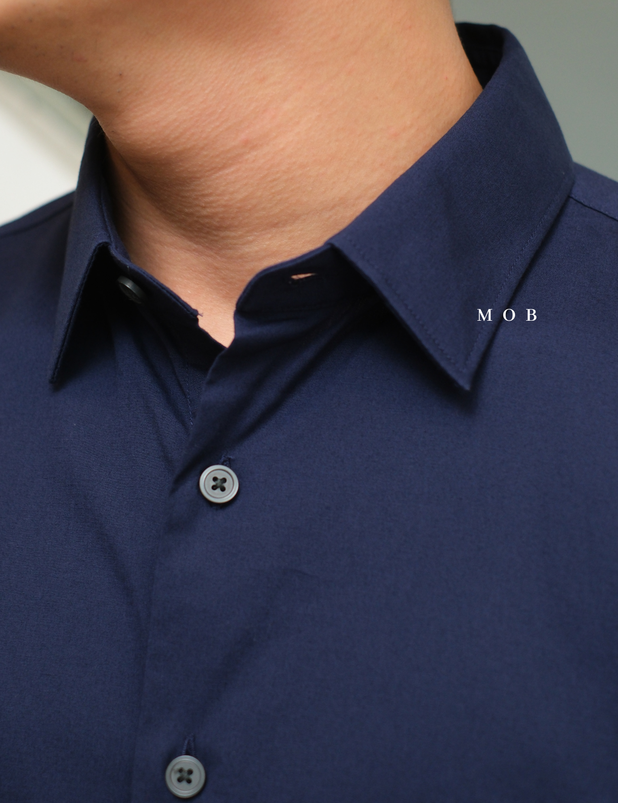 EXLSS07006 FITTED Stretch 1MX LS Shirt Navy
