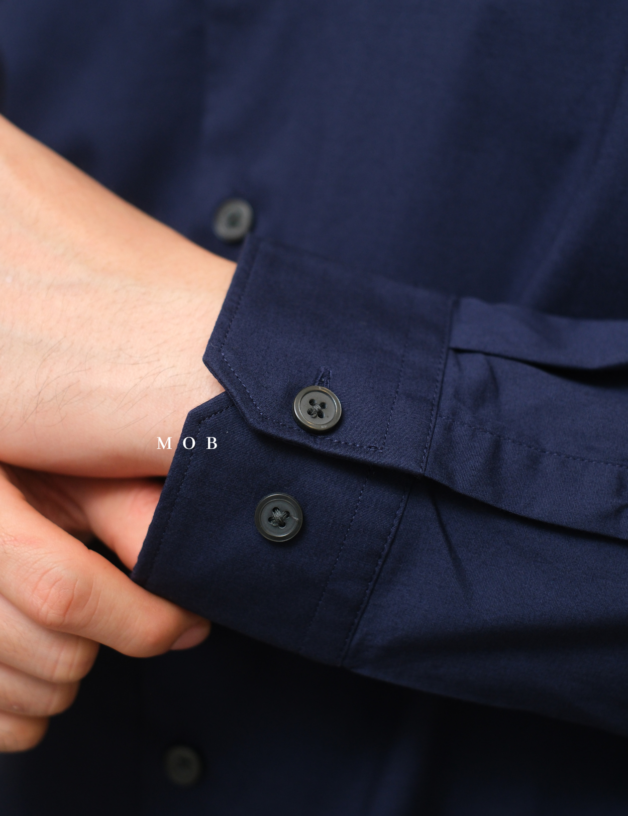 EXLSS07006 FITTED Stretch 1MX LS Shirt Navy