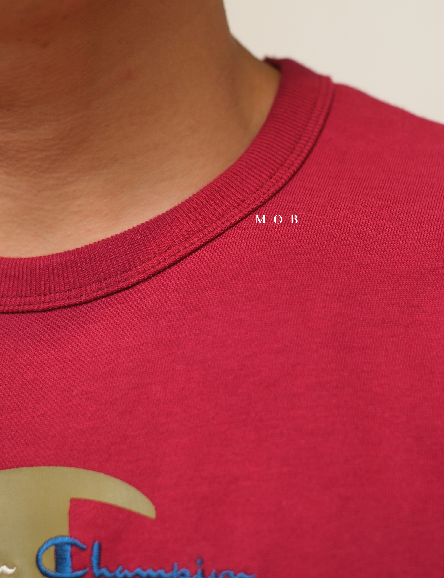 CHMPSST2004A Heritage Double Script Logo SS Tee Maroon