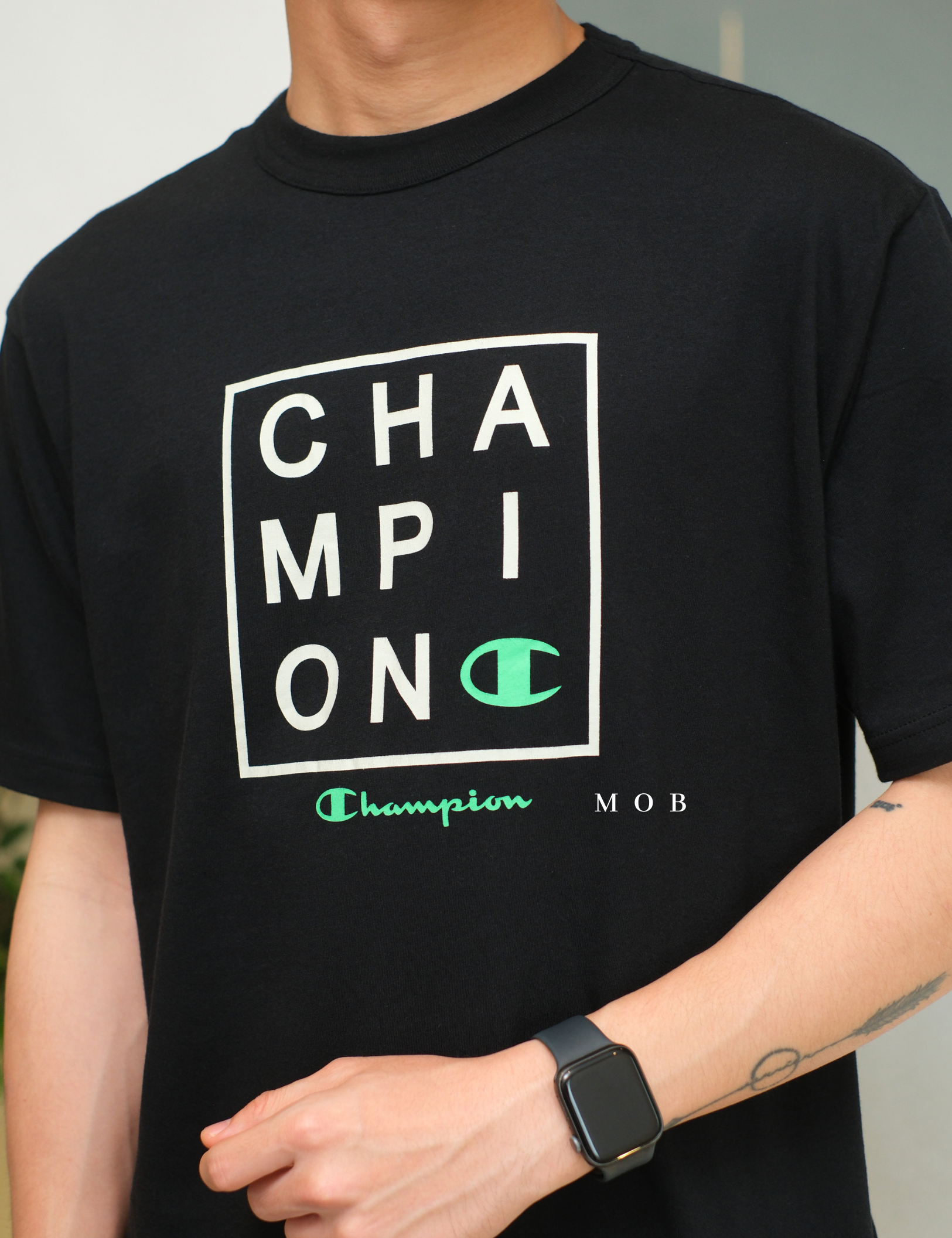 CHMPSST2405A Box Logo SS Tee Black