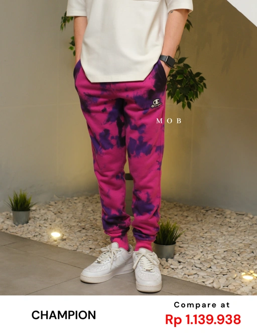 Image of CHMPJP09001B1 Galaxy Tie Dye Jogger Magenta Purple