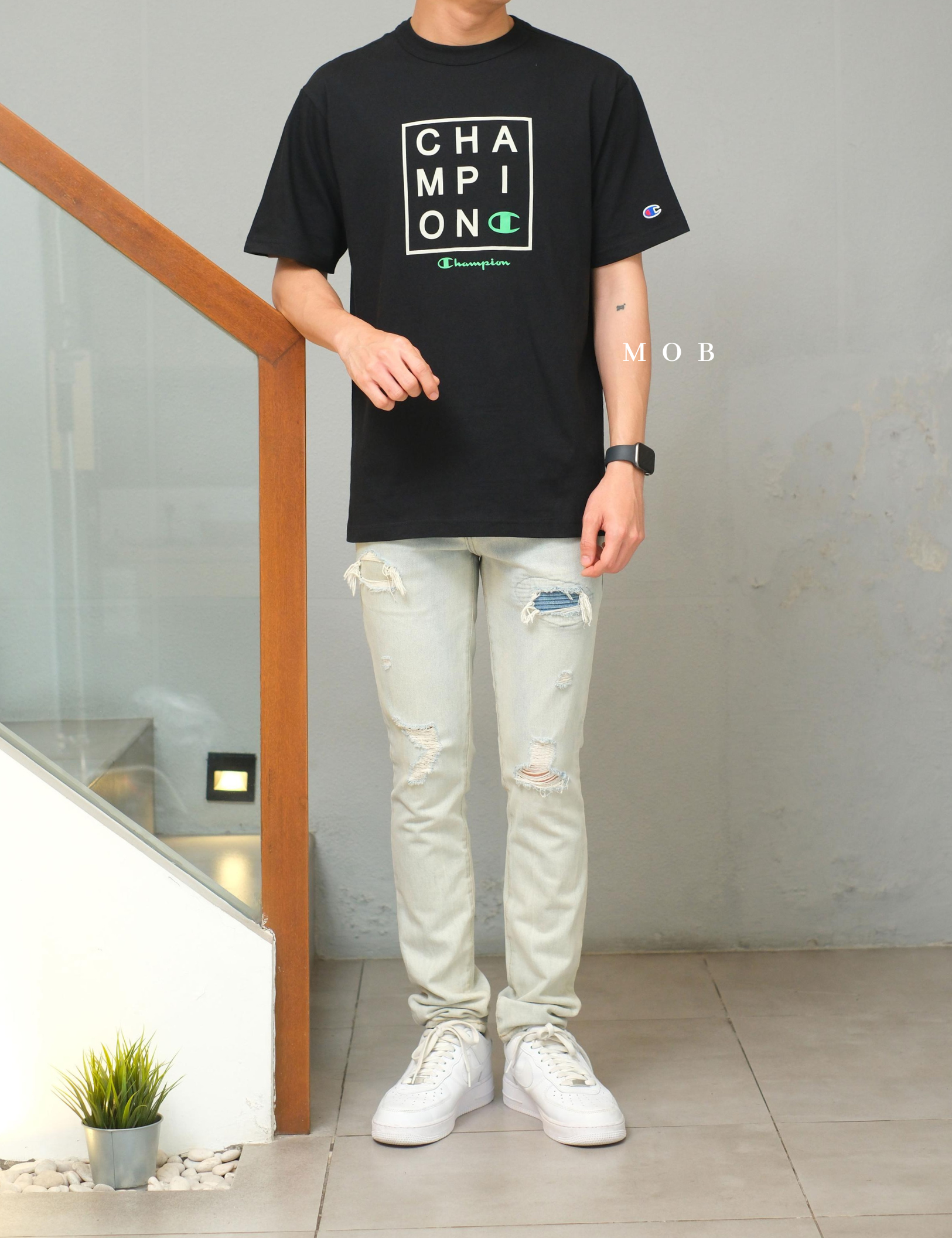 CHMPSST2405A Box Logo SS Tee Black