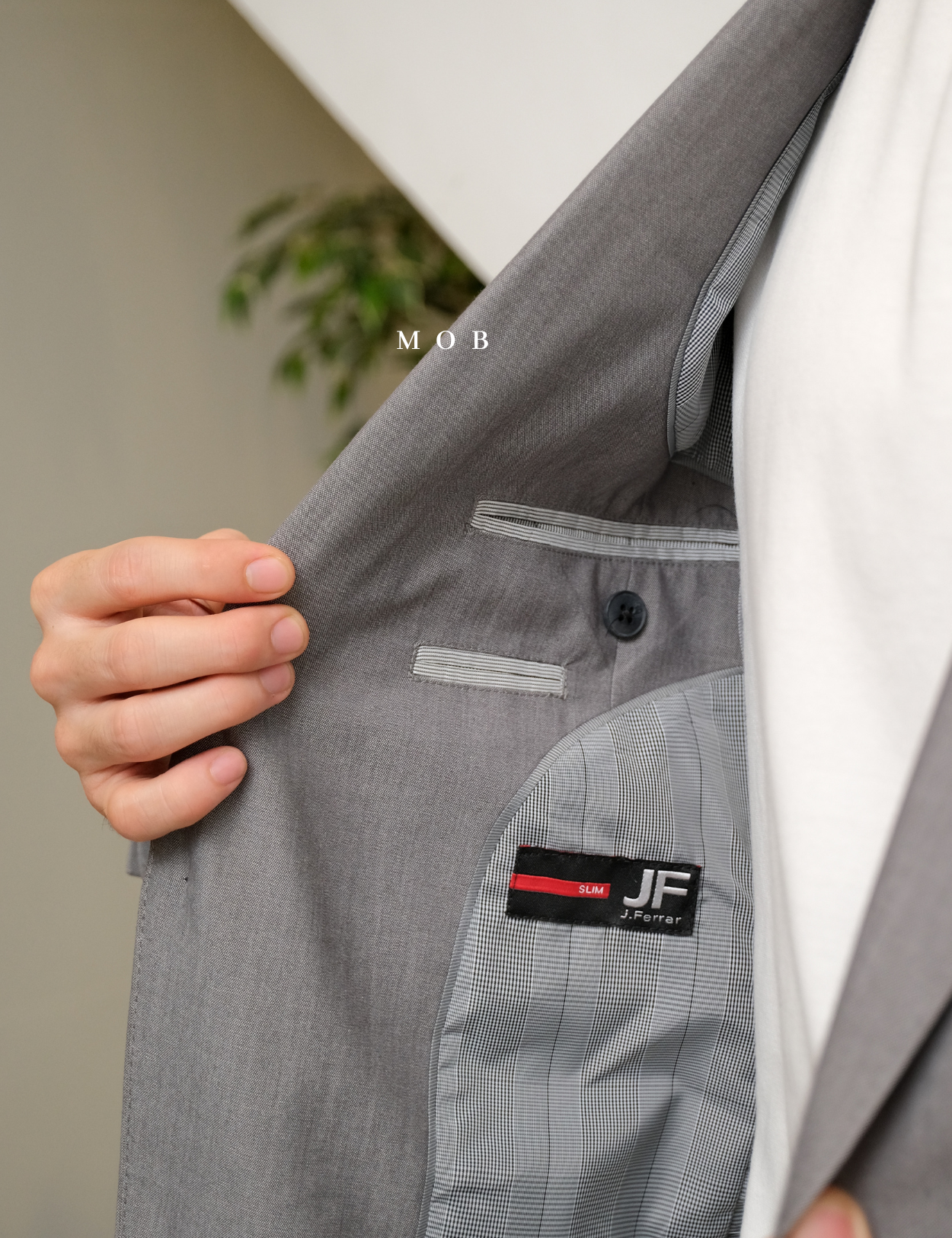 JFBZ01003A Slim Fit Blazer Grey