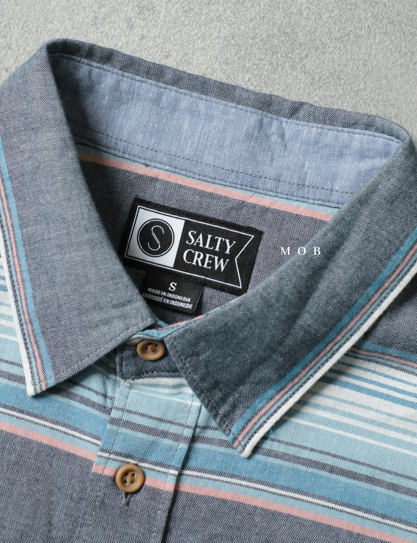 STCSSS01003A Mainland Woven SS Shirt Grey Tosca Stripe