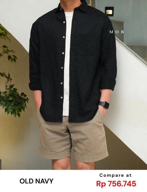 Image of ONLSS04002B Everyday Linen LS Shirt Black