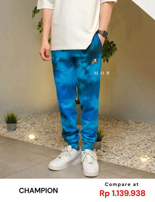 Image of CHMPJP09001C Galaxy Tie Dye Jogger Light Blue