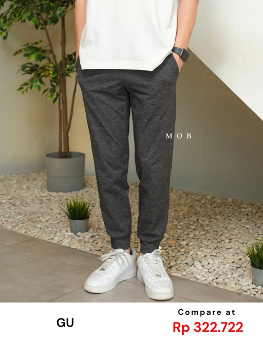GUJP03002 Stretch Jogger Pants Dark Grey