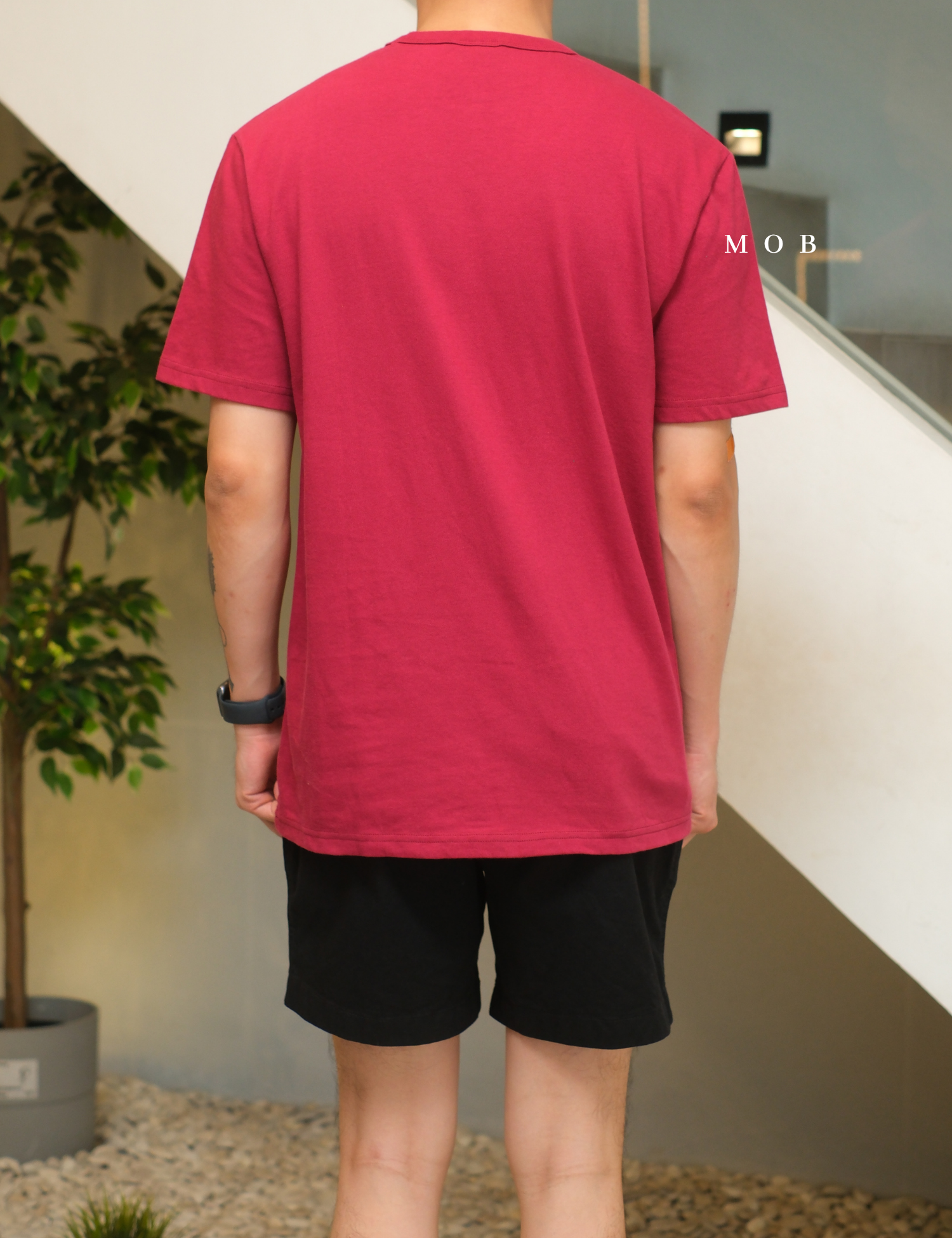 CHMPSST2004A Heritage Double Script Logo SS Tee Maroon