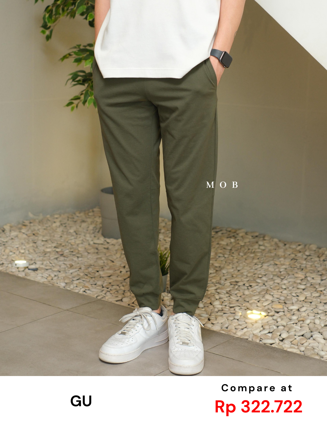 GUJP03004 Stretch Jogger Pants Olive
