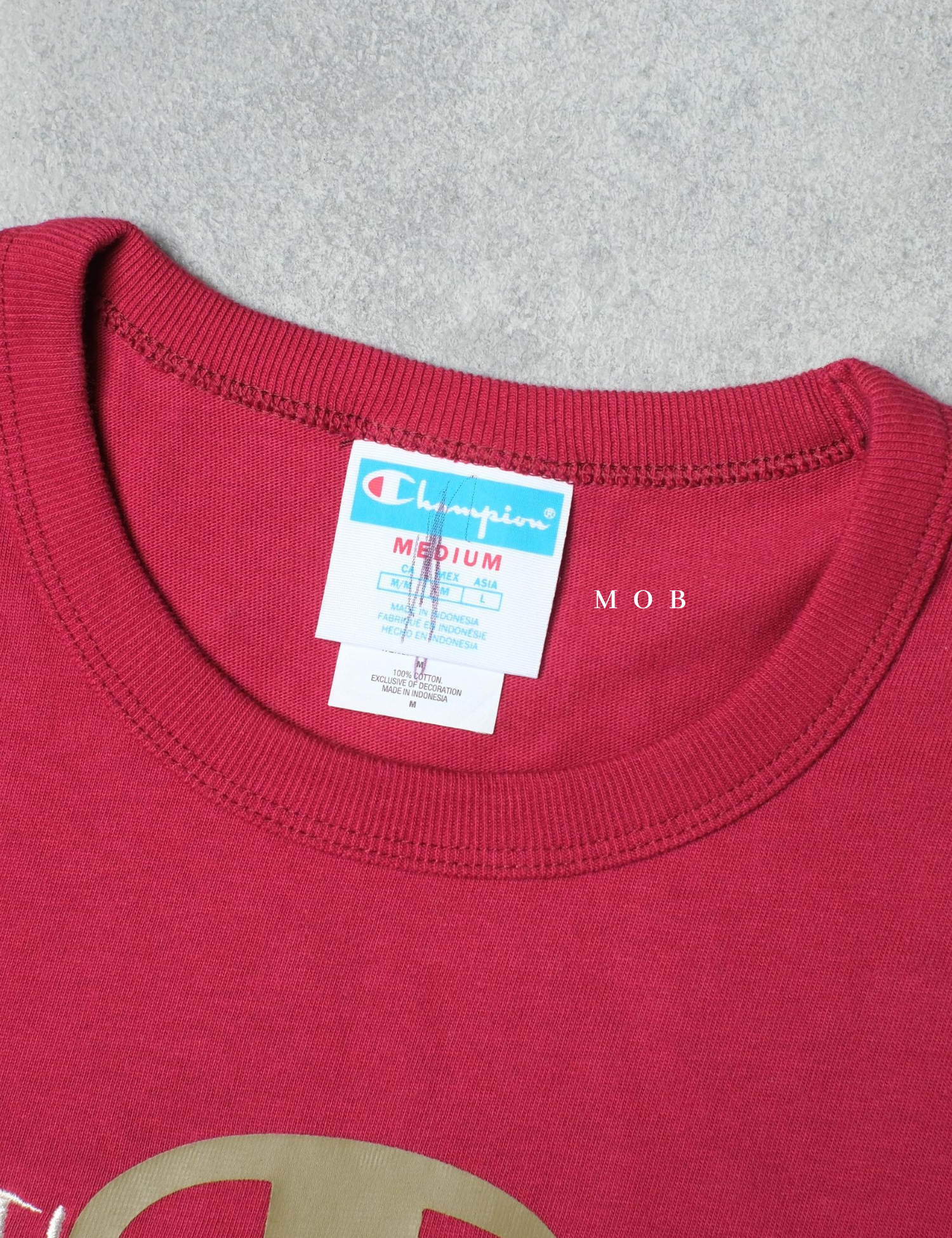 CHMPSST2004A Heritage Double Script Logo SS Tee Maroon