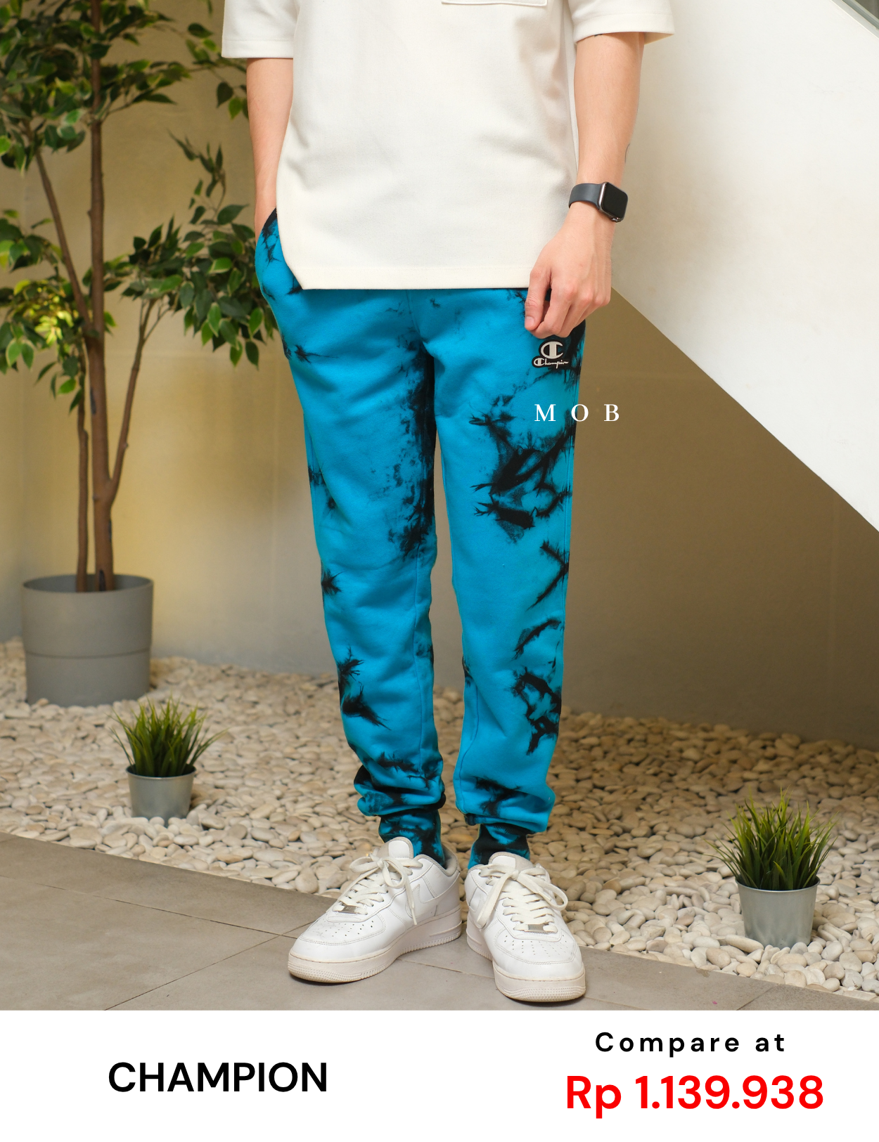 CHMPJP09001E Galaxy Tie Dye Jogger Blue Black