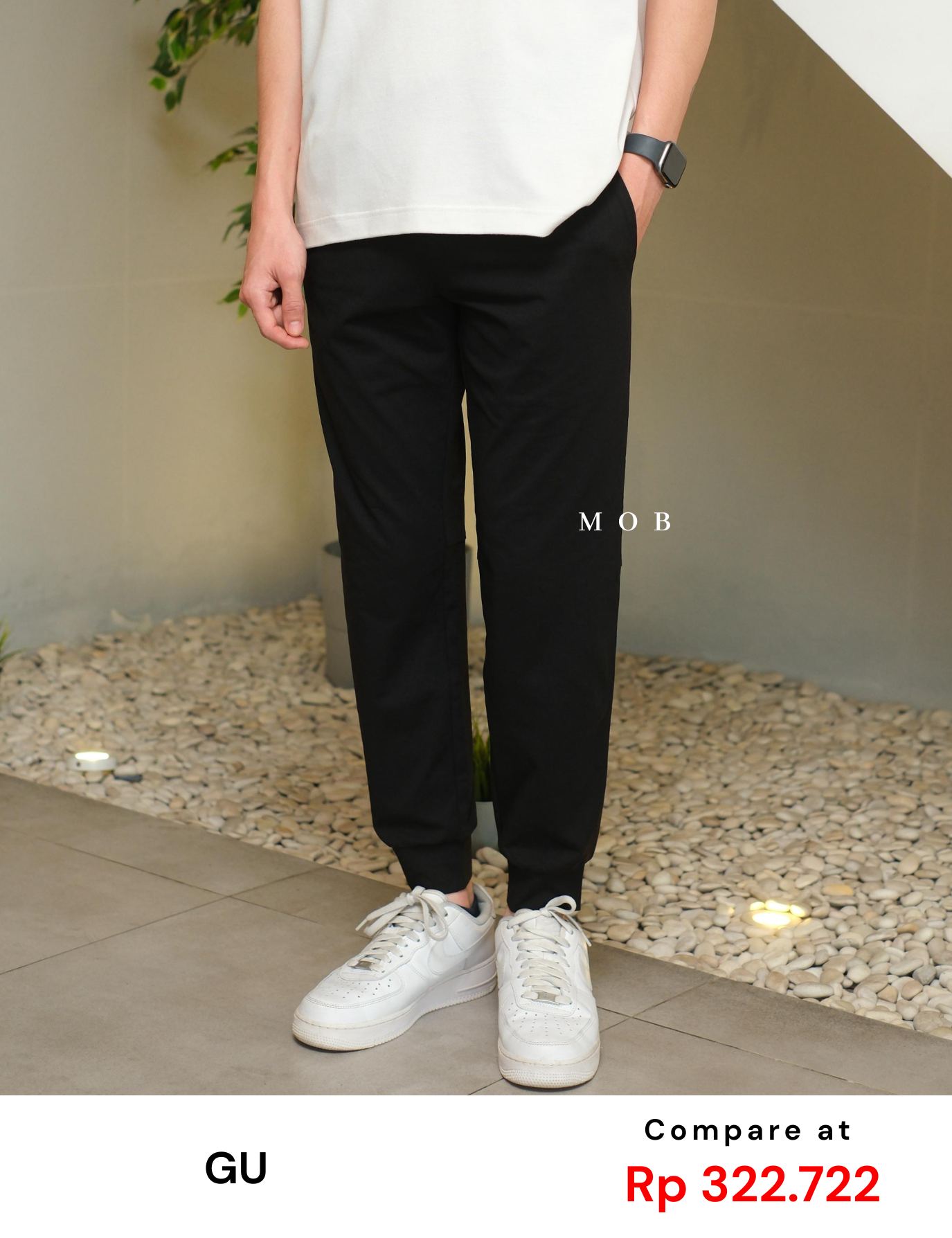GUJP03001 Stretch Jogger Pants Black