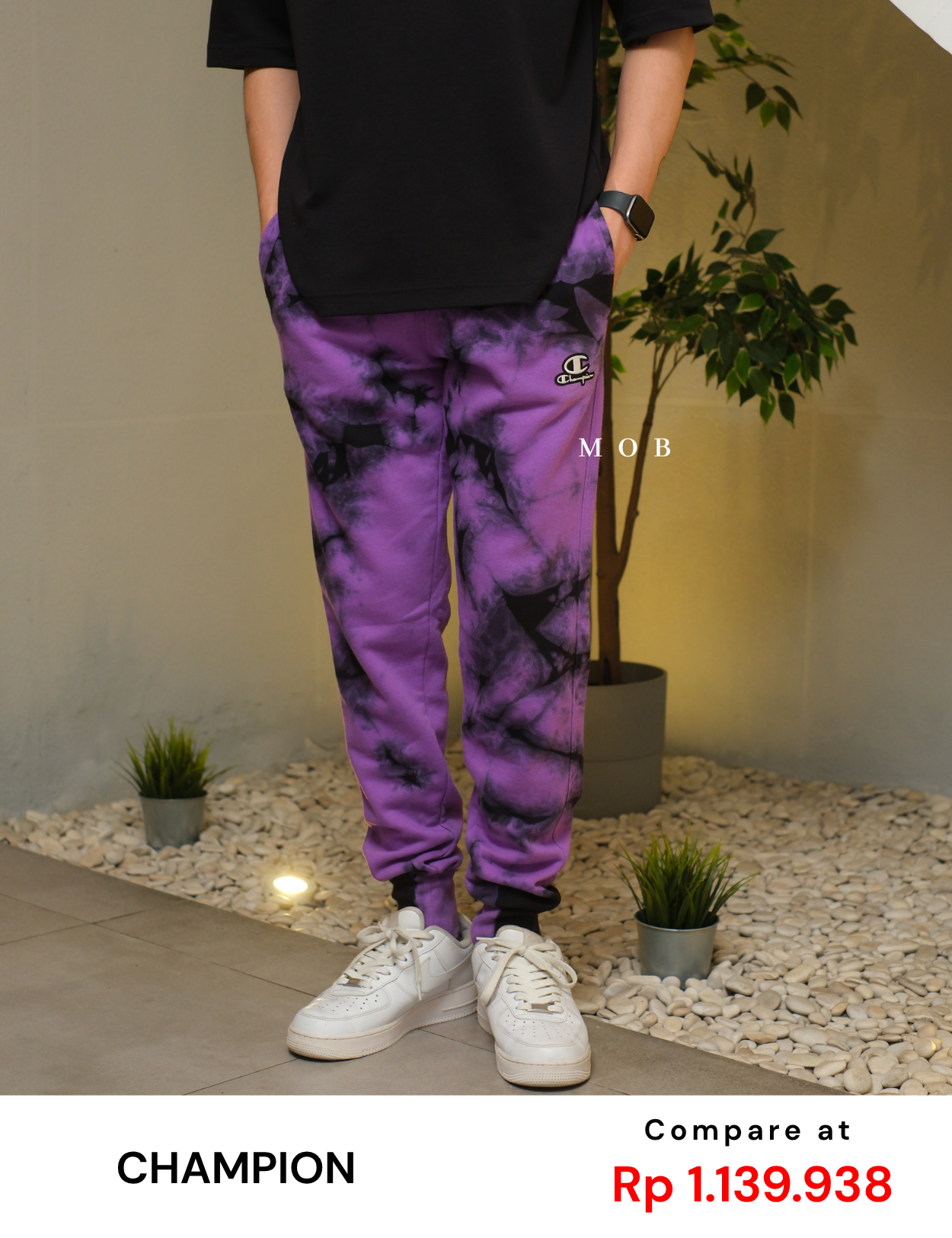 CHMPJP09001G Galaxy Tie Dye Jogger Purple Black