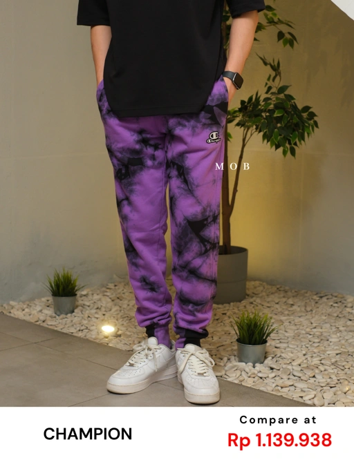 Image of CHMPJP09001G Galaxy Tie Dye Jogger Purple Black