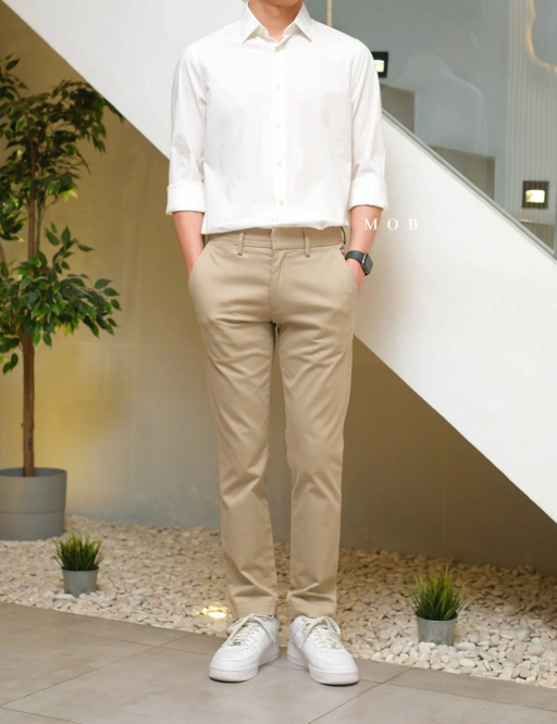 Image of EXLSS07008 FITTED Stretch 1MX LS Shirt White