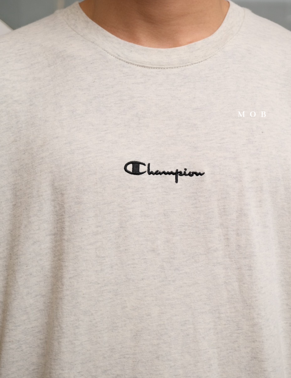 CHMPSST2204A Midweight Reverse Weave Tee Beige Misty