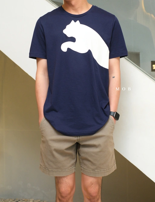 Image of PMSST08004 Big Cat Logo SS Tee Navy