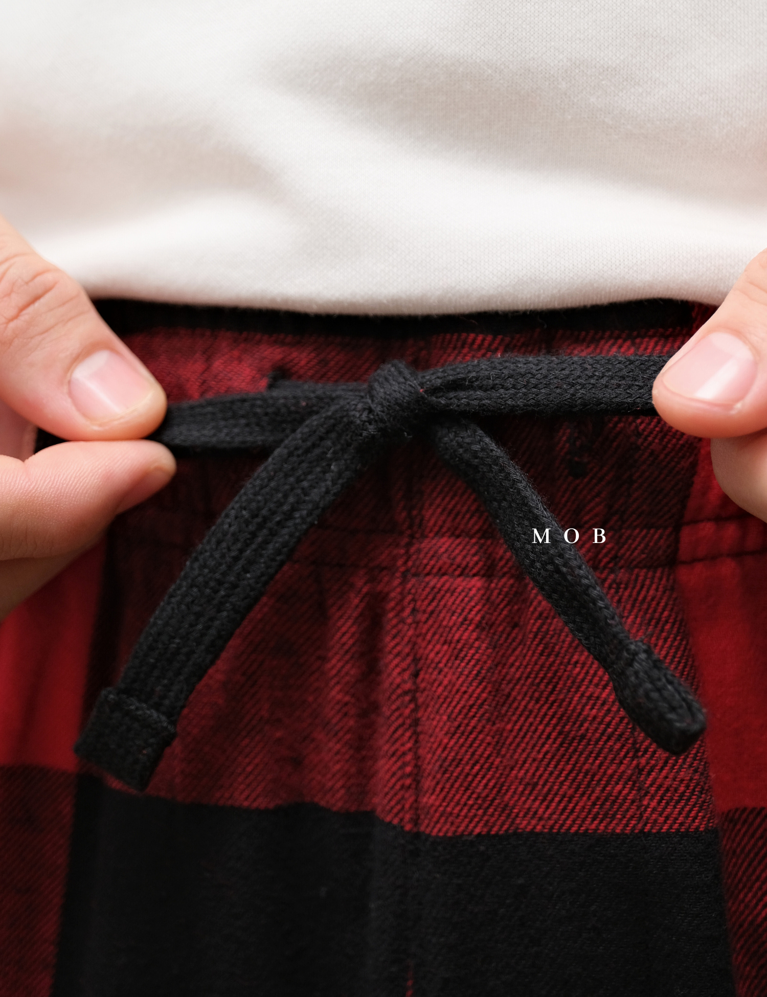 ONPJ1001A Jogger Pajama Pants Red Black Plaid 