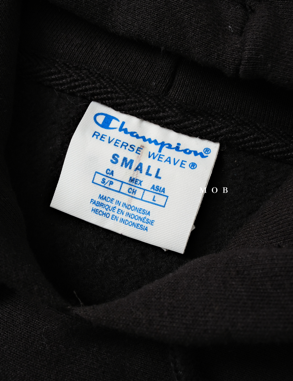 CHMPHOD1711 Reverse Weave Fall Logo Hoodie Black