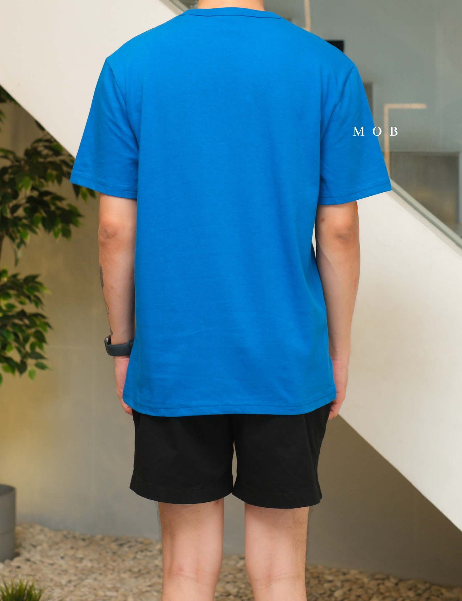CHMPSST2004C Heritage Double Script Logo SS Tee French Blue