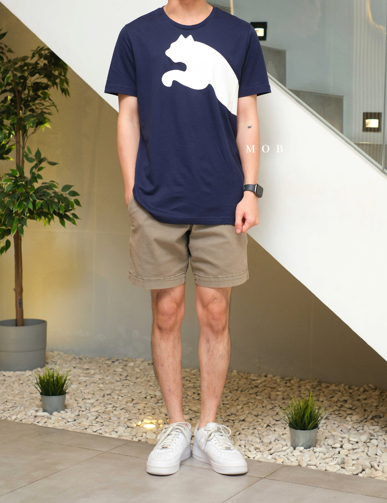 PMSST08004 Big Cat Logo SS Tee Navy