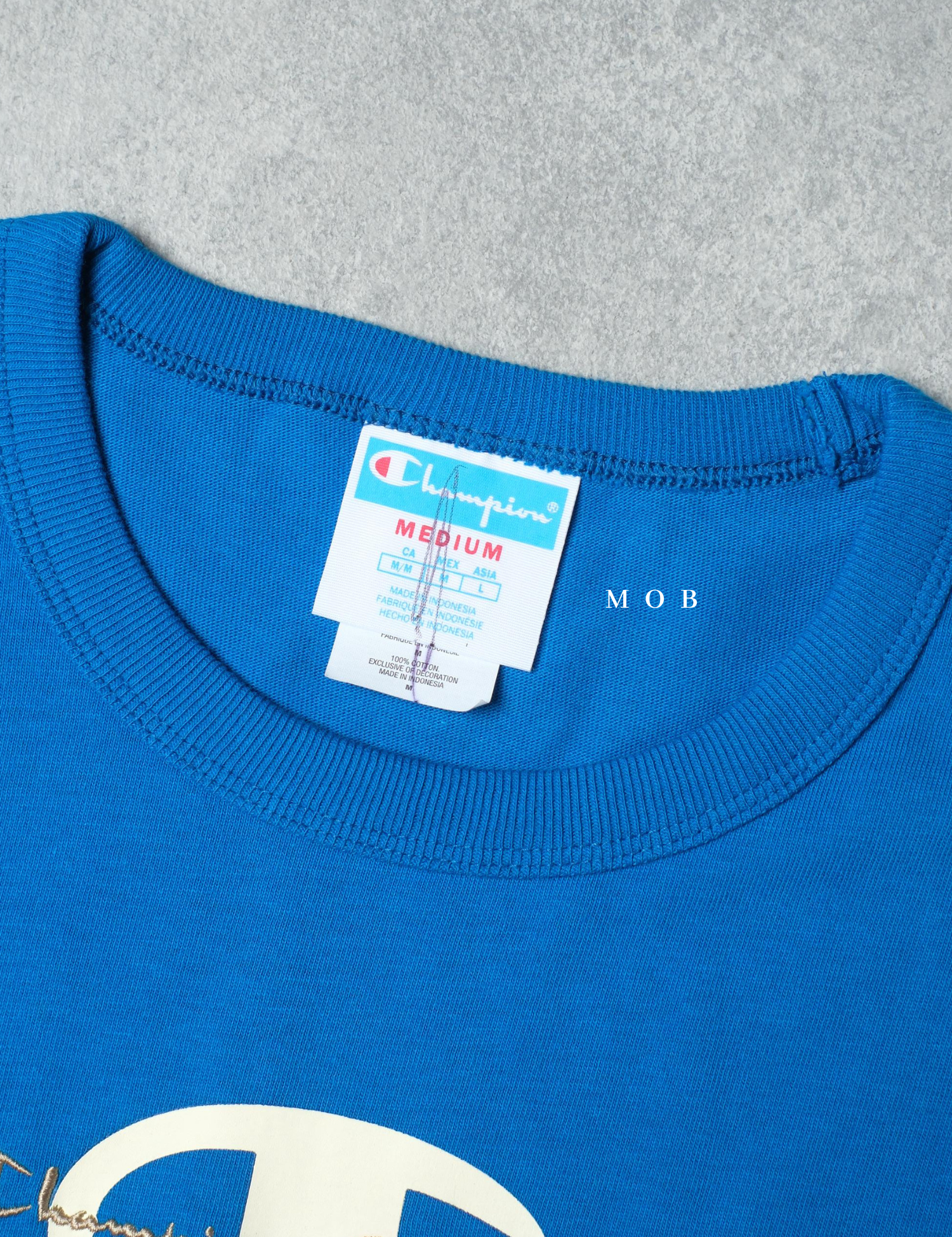 CHMPSST2004C Heritage Double Script Logo SS Tee French Blue