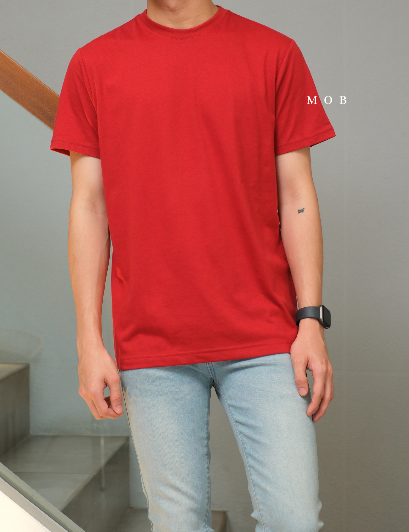 BRSST04002 Premium Wash SS Tee Red