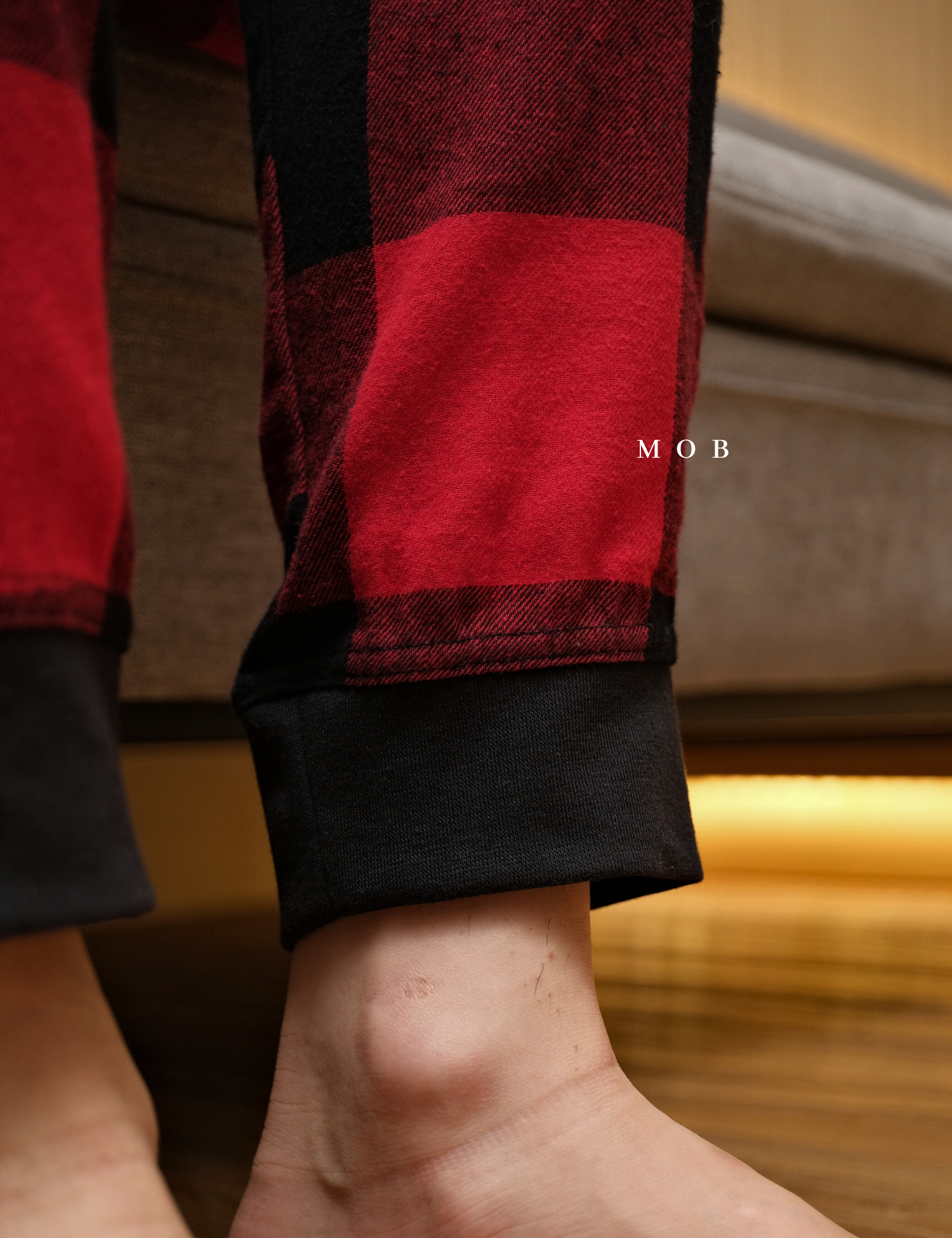 ONPJ1001A Jogger Pajama Pants Red Black Plaid 