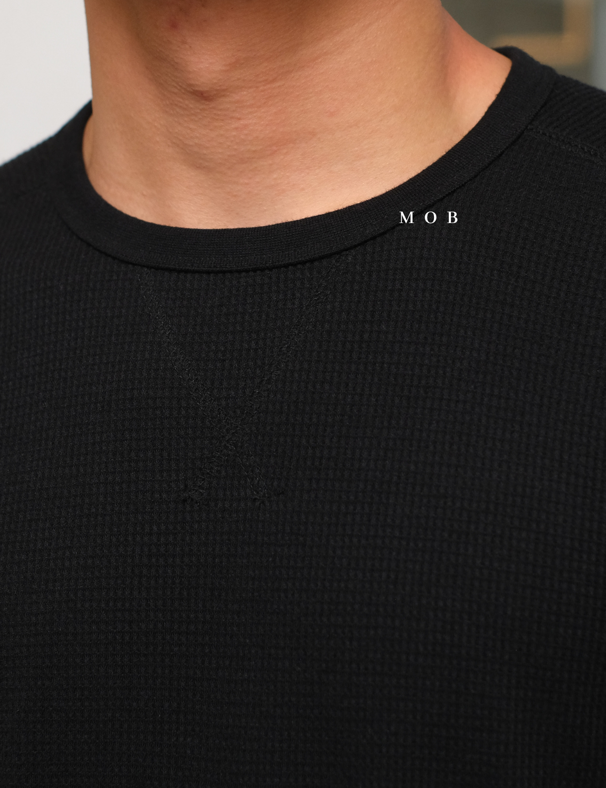 ONLST1007 Soft Waffle LS Tee Black