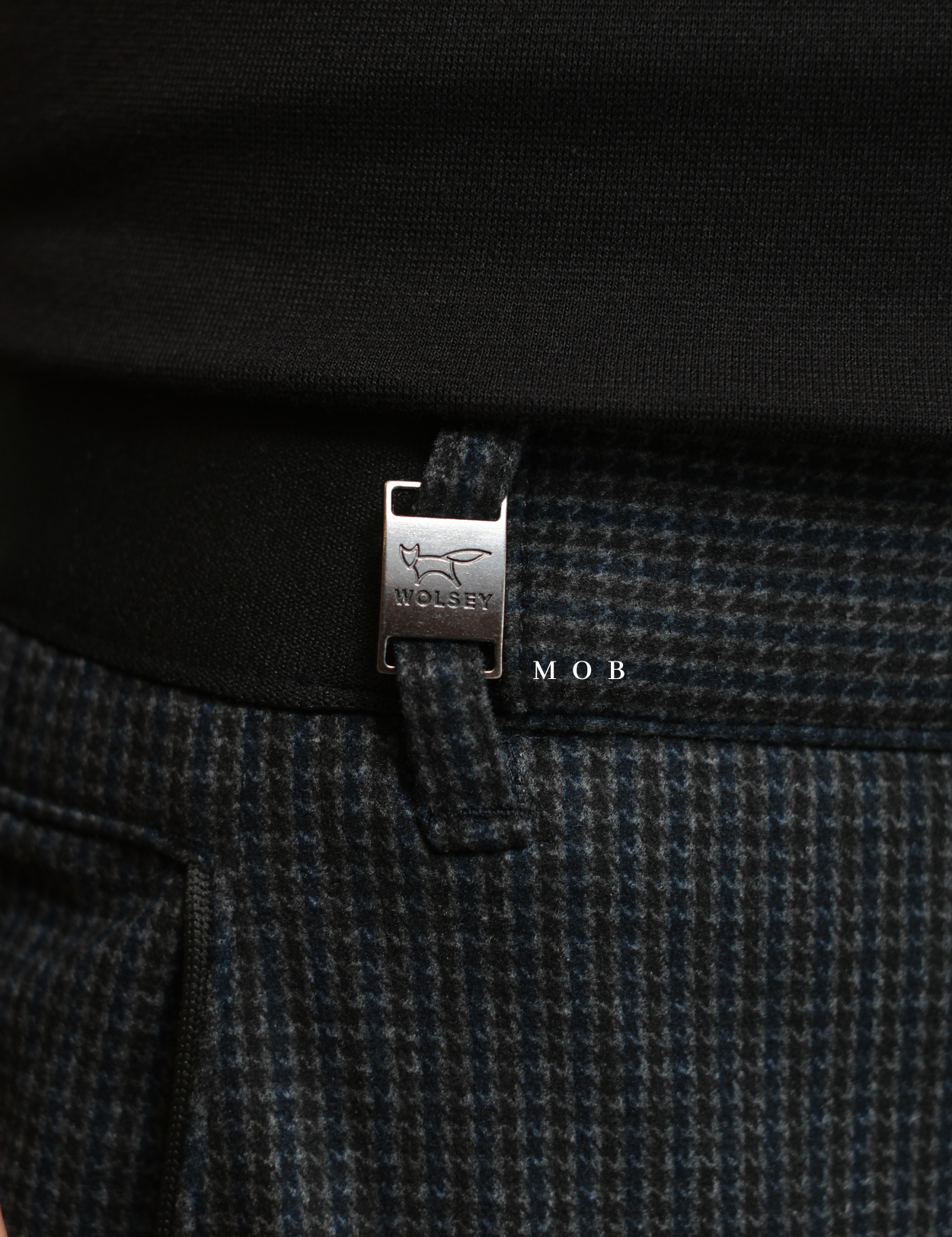 WSYPT01003 Power Basic Pants Black Herringbone