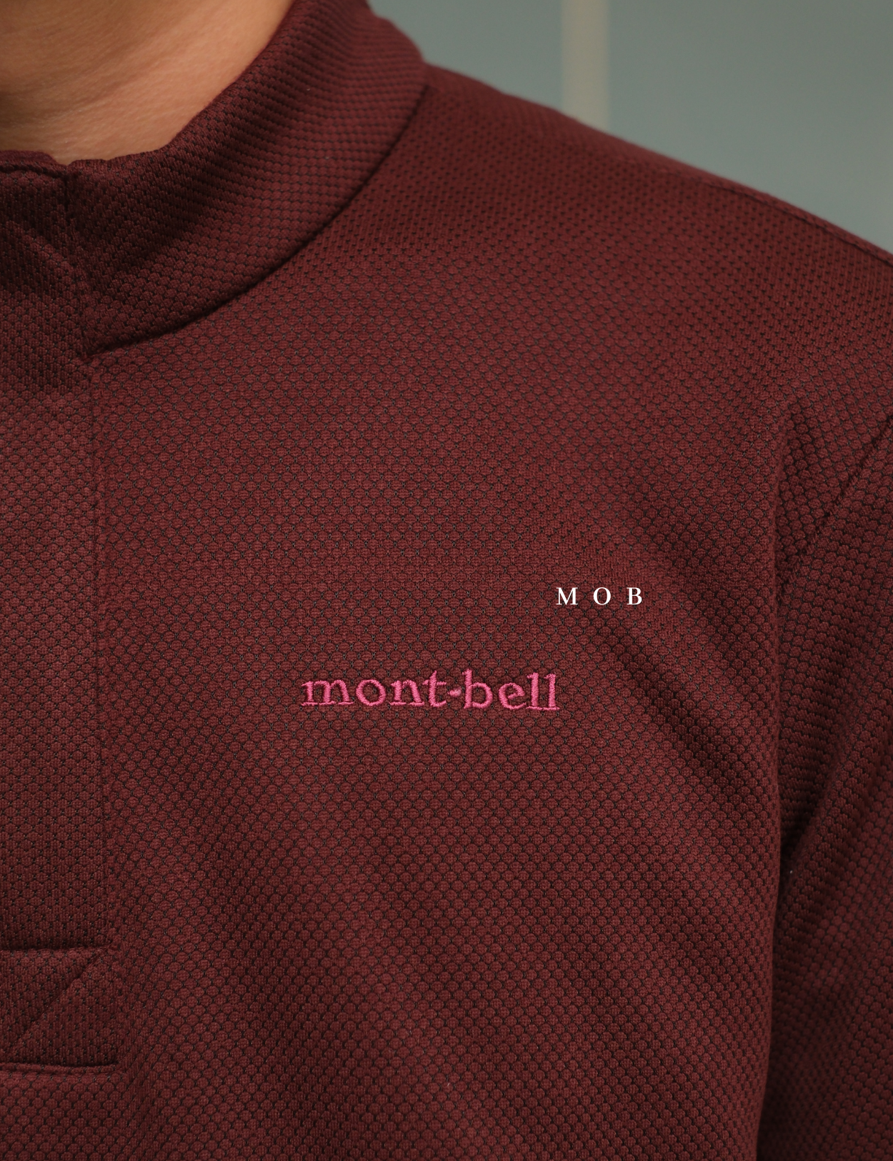 MBLJ01001 Mock Neck Fleece Half Zip Jacket Maroon