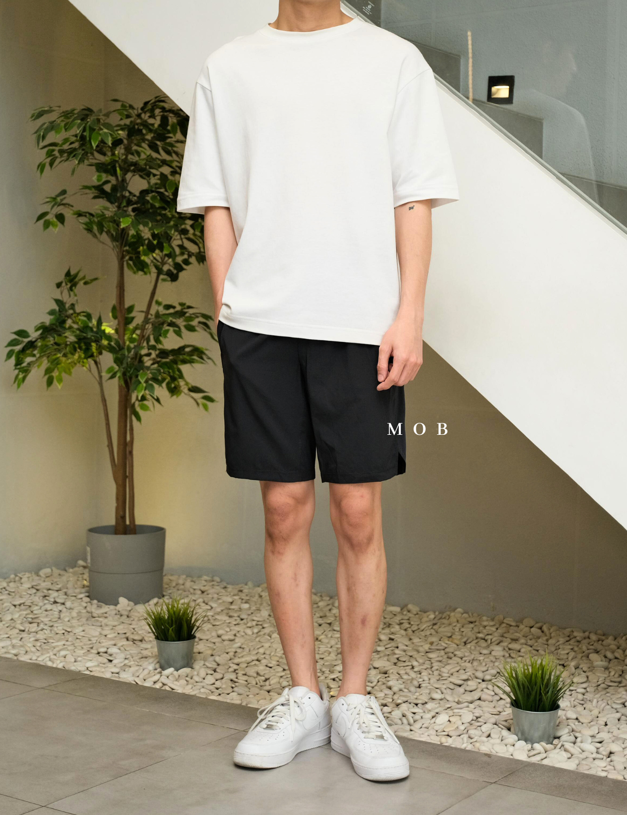AIMSR02003 2 in 1 Shorts 9" Black