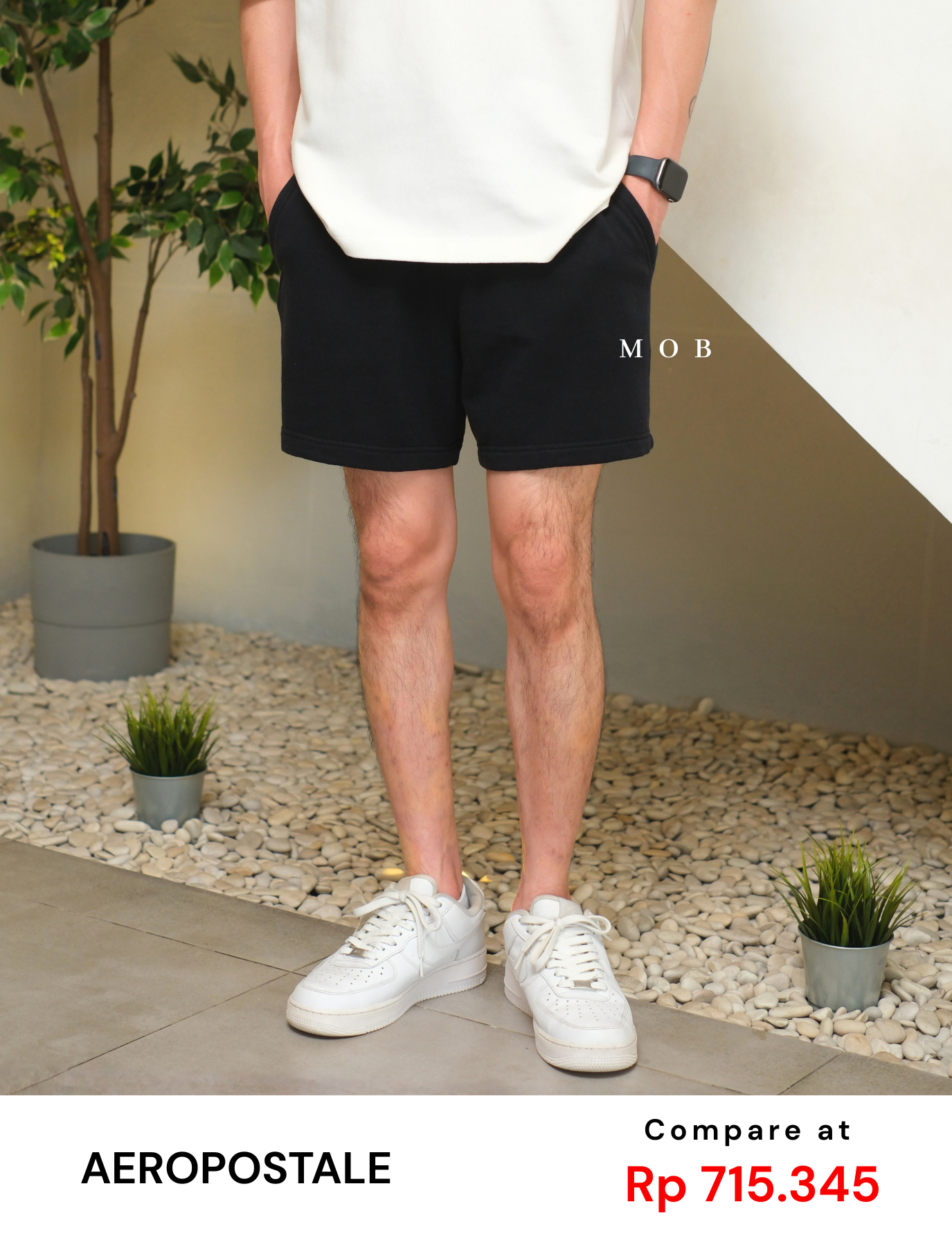 ARSR03001B Basic Solid Fleece Shorts Black