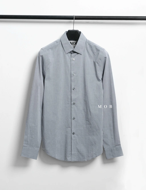 Image of EXLSS07002 FITTED Stretch 1MX LS Shirt Grey Misty (XS ONLY)