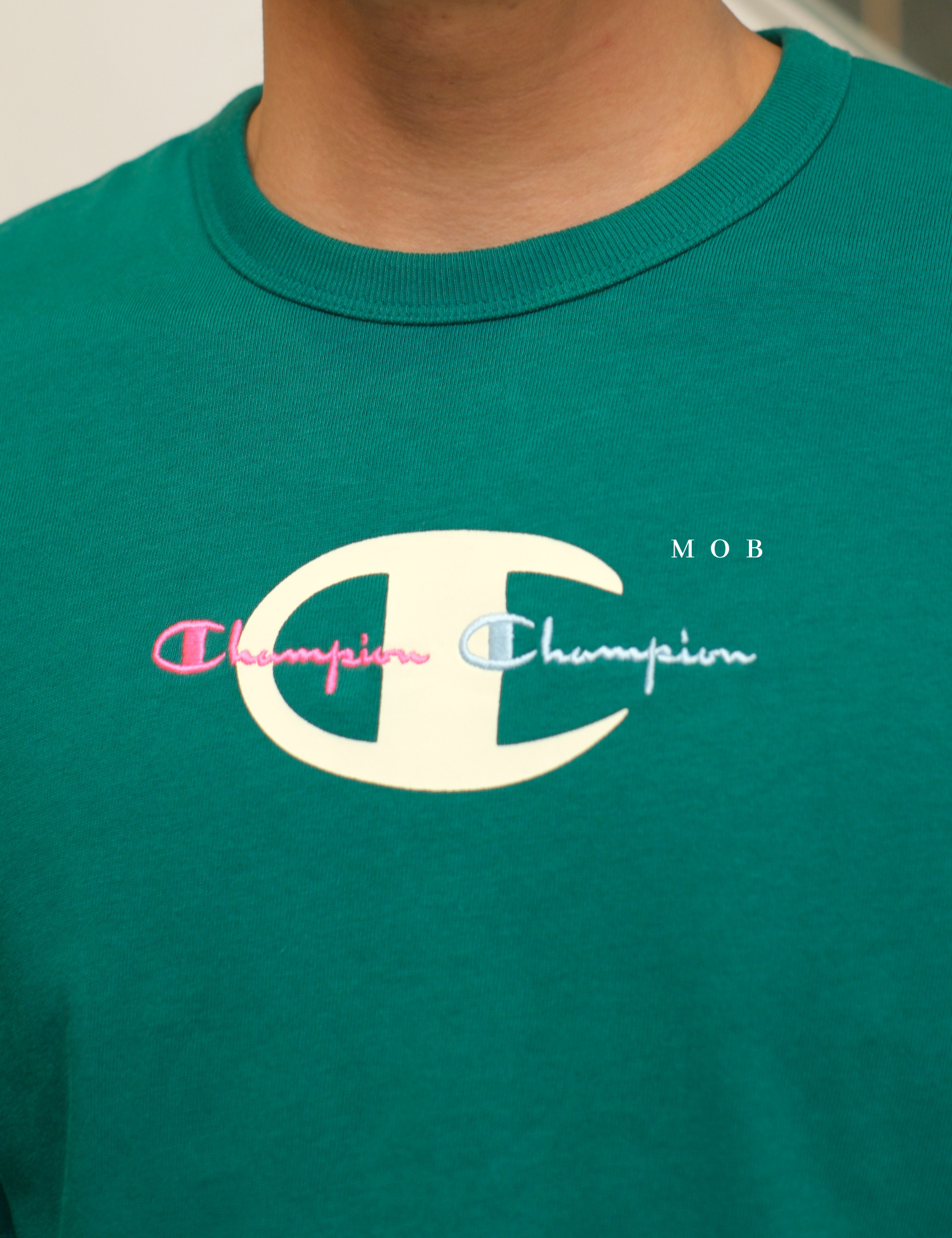 CHMPSST2004D Heritage Double Script Logo SS Tee Dark Green