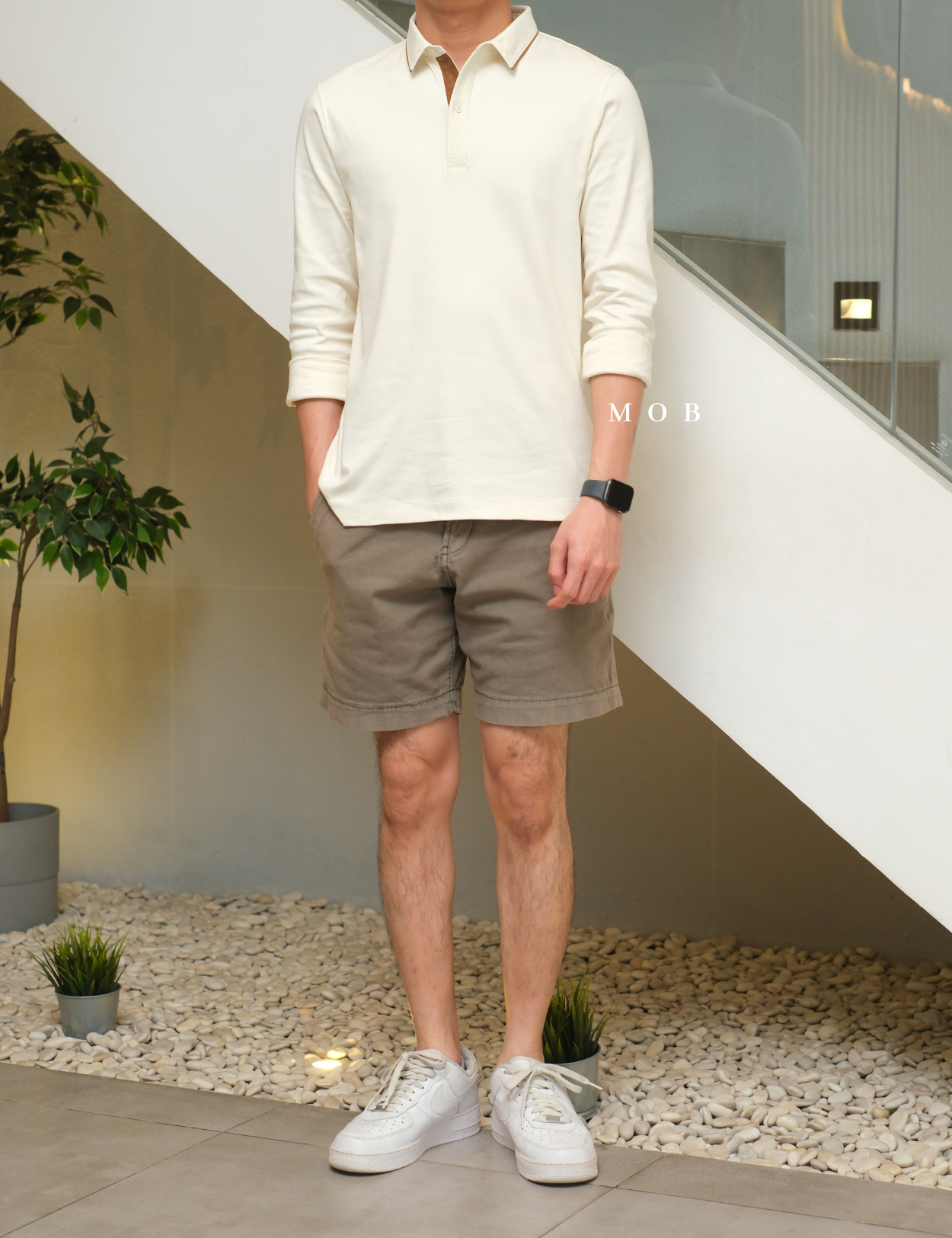 ARK01LSP022 Gentle Polo LS Shirt Cream