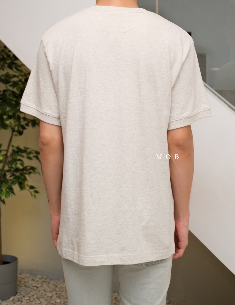 CHMPSST2204A Midweight Reverse Weave Tee Beige Misty