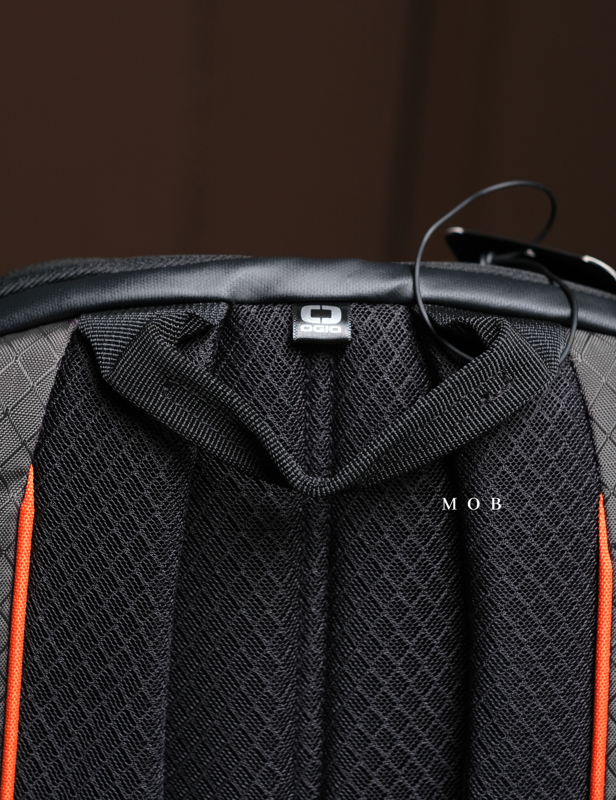 OGBAG02006D Basic Backpack Black List Orange
