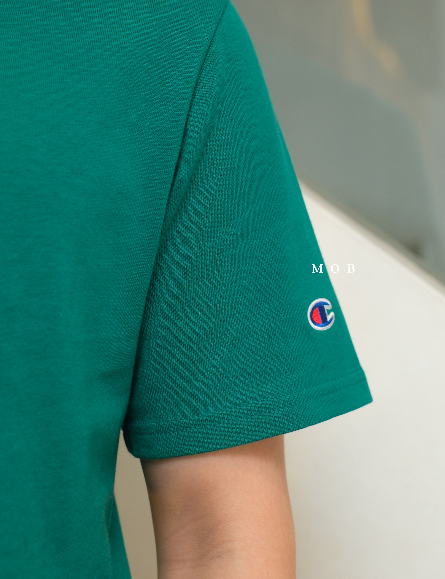 CHMPSST2004D Heritage Double Script Logo SS Tee Dark Green