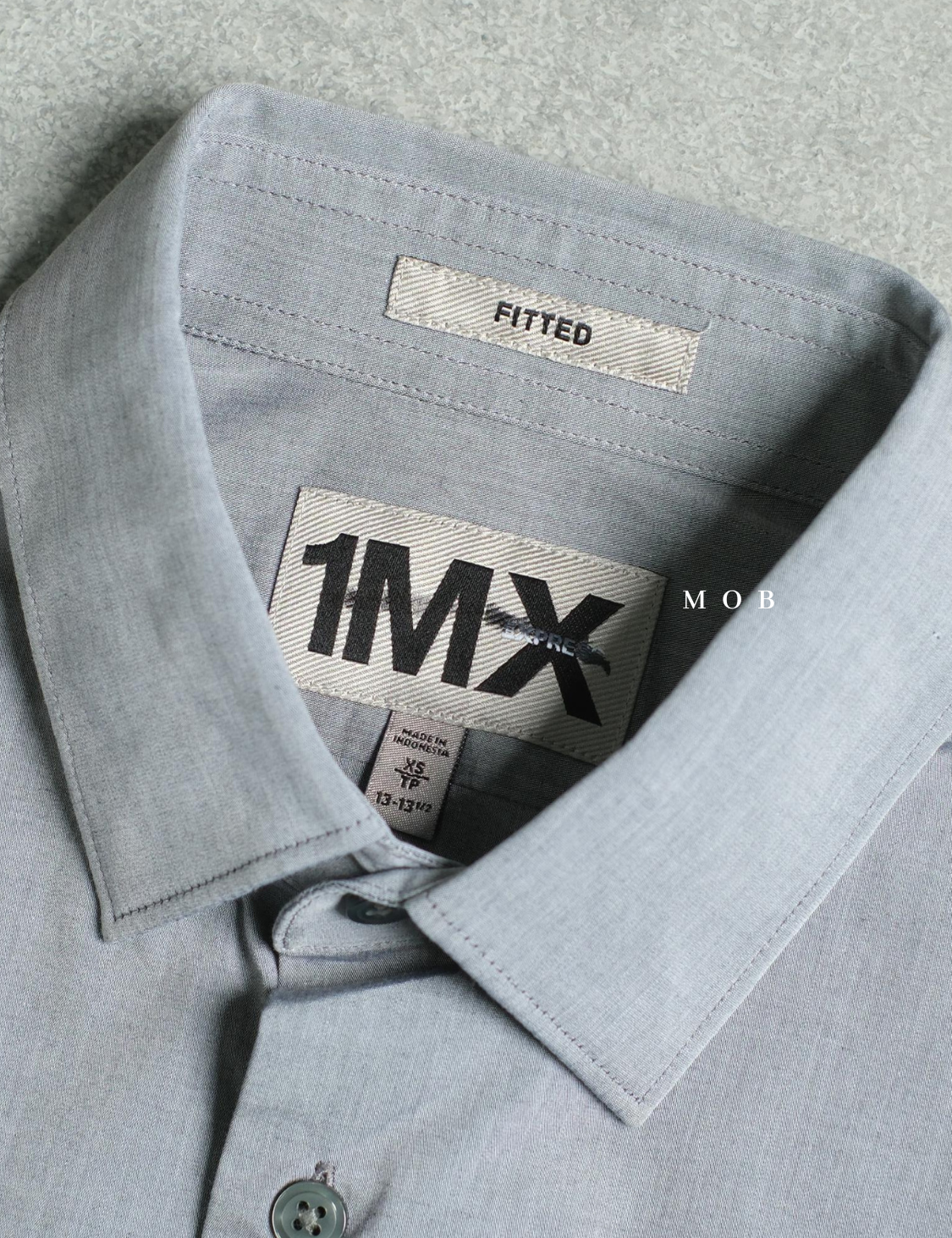 EXLSS07002 FITTED Stretch 1MX LS Shirt Grey Misty (XS ONLY)