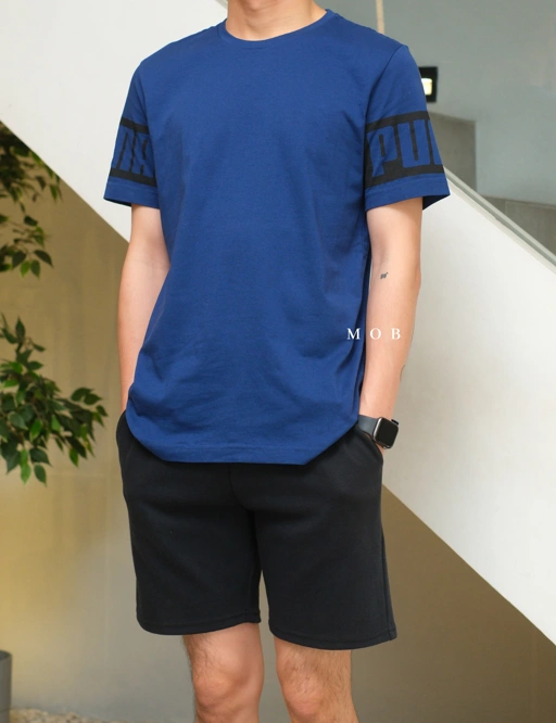 Image of PMSST1303 Rebel Hand Logo SS Tee Dark Blue