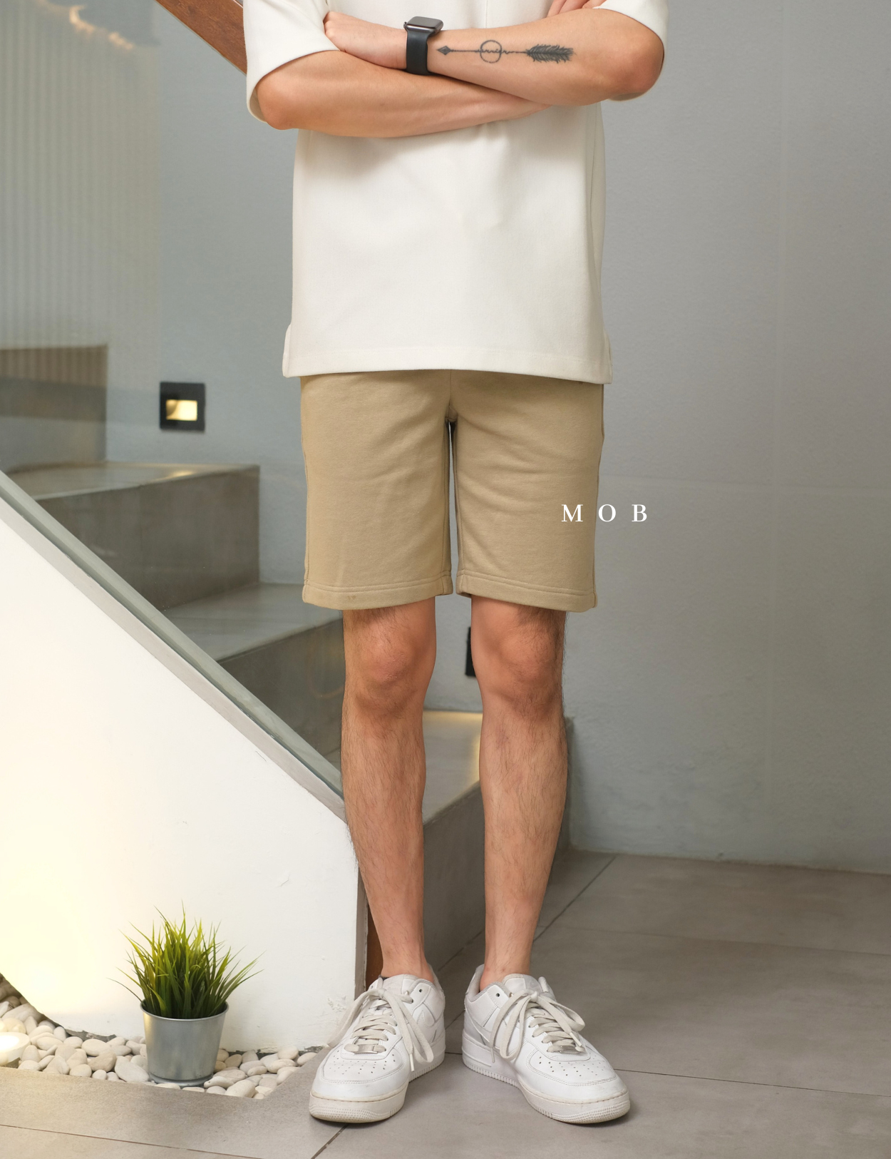 GUSR01005 Basic Sweat Shorts Khaki (XS ONLY)
