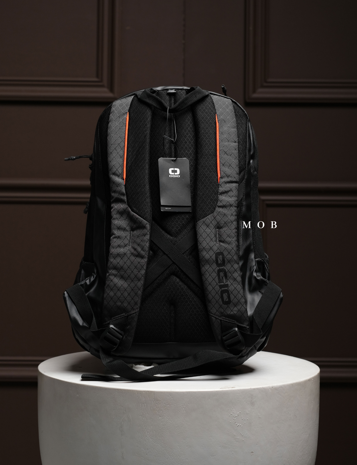 OGBAG02006D Basic Backpack Black List Orange