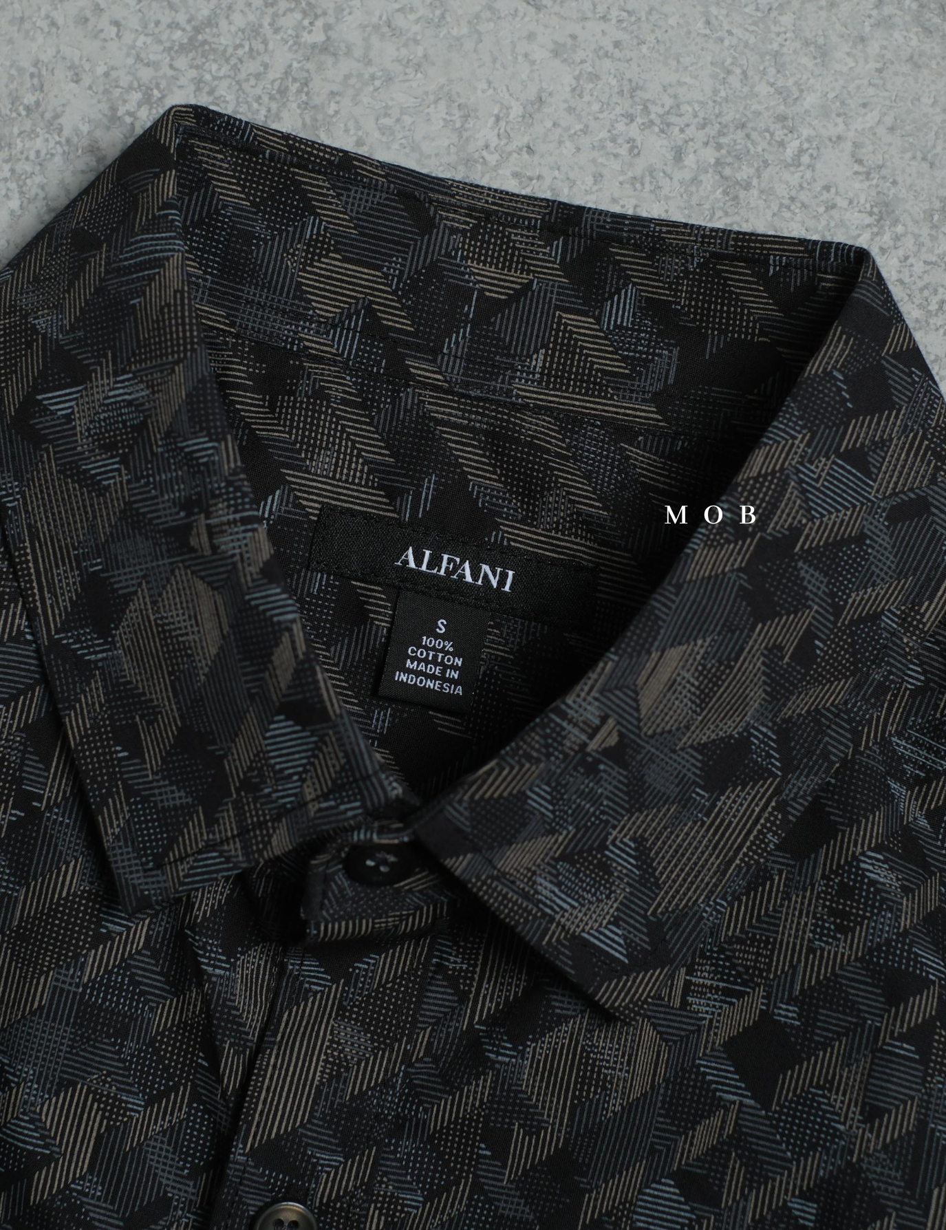 AFSSS01020 Toledo Geoprint SS Shirt Dark Grey
