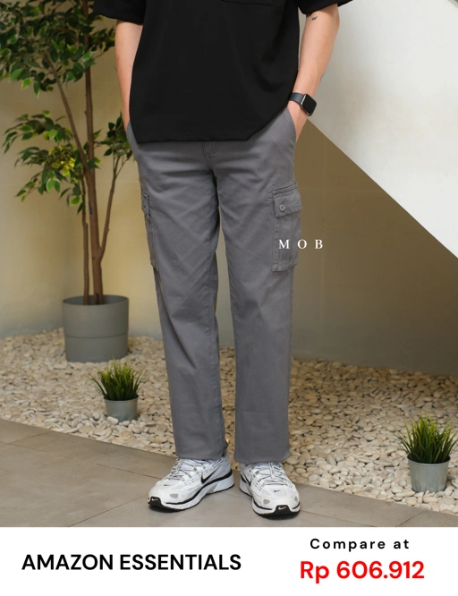 AZEPT05002 Straight Fit Cargo Pants Grey 