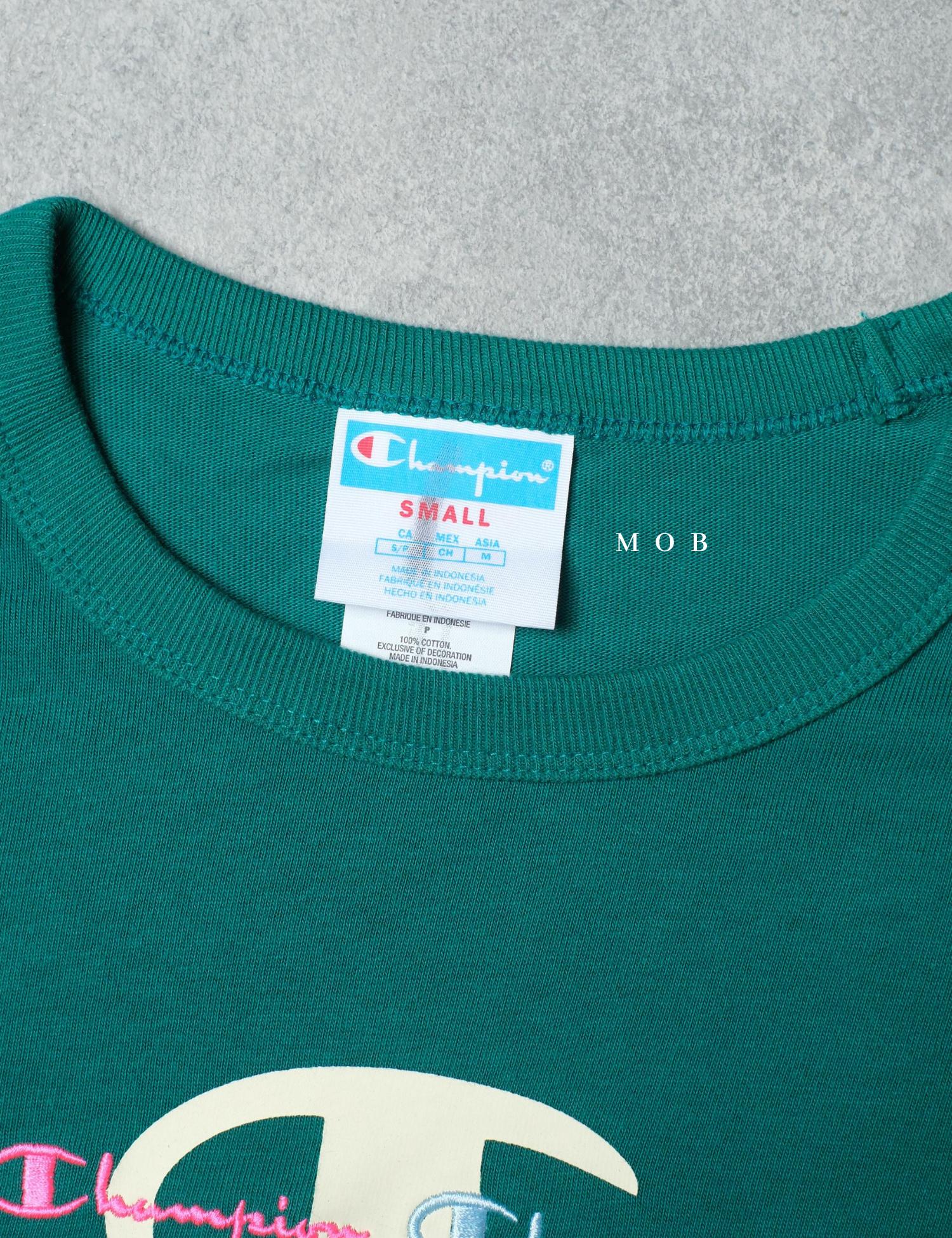 CHMPSST2004D Heritage Double Script Logo SS Tee Dark Green