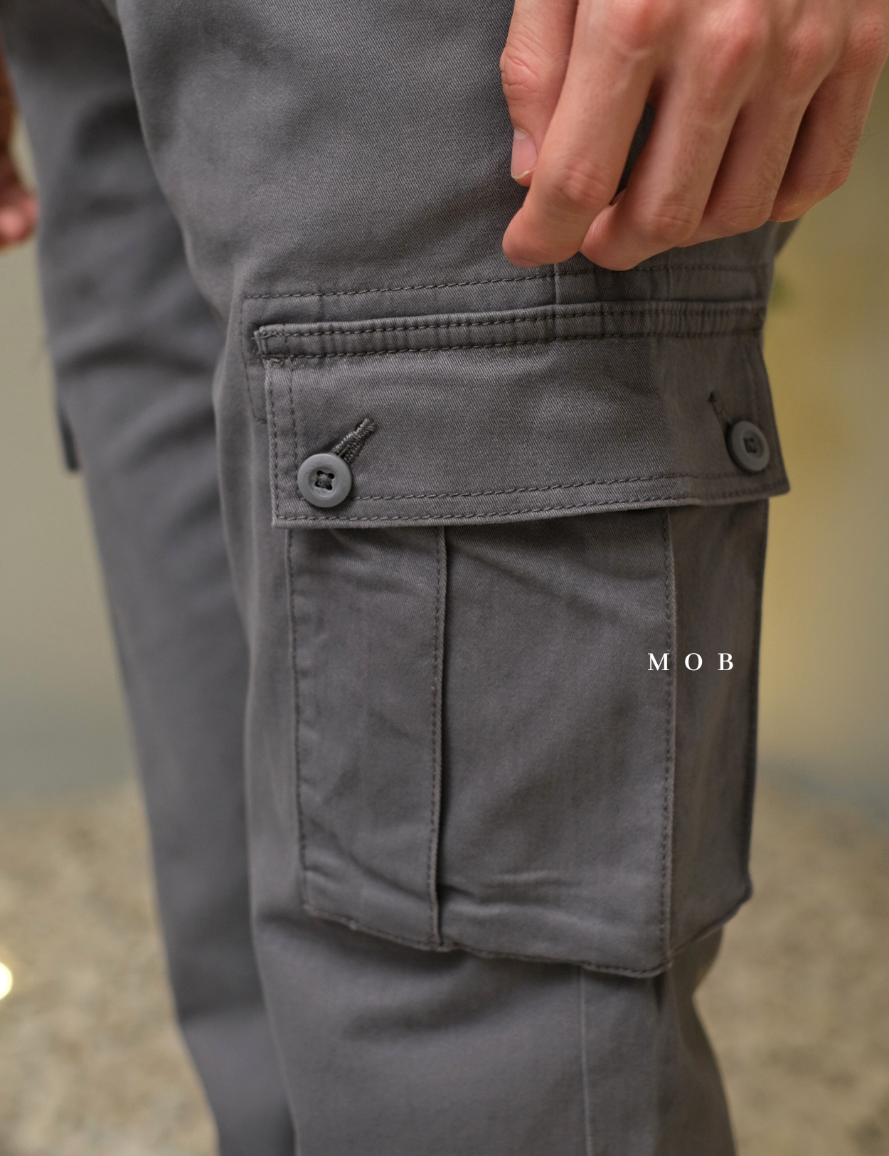 AZEPT05002 Straight Fit Cargo Pants Grey 